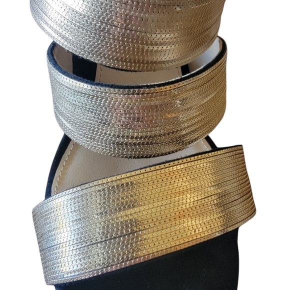 Botiker Black Suede And Metalic Gold Strapy Sandal Pumps - Picture 5 of 11